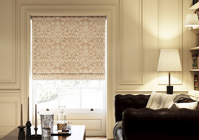 William Morris At Home Sunflower, Madder - Roman Blind - Image 3